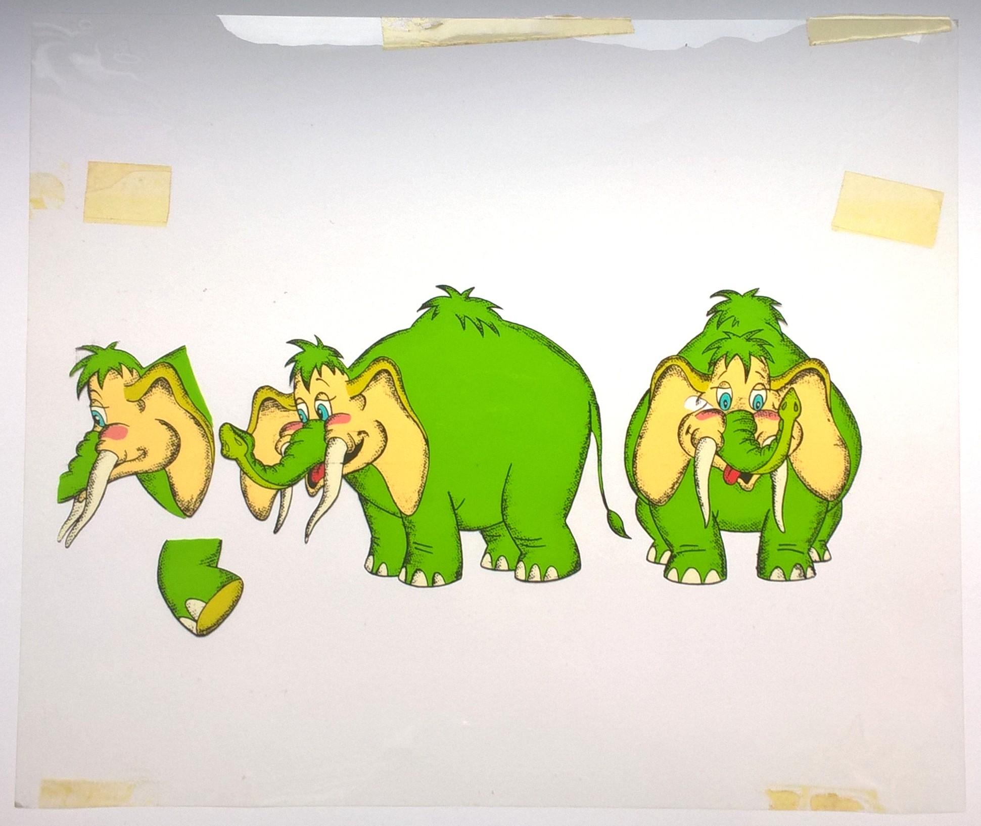 Folia animacyjna celuloidowa z bajki Hanna-Barbera „The FLINTSTONE KIDS” – Mamut