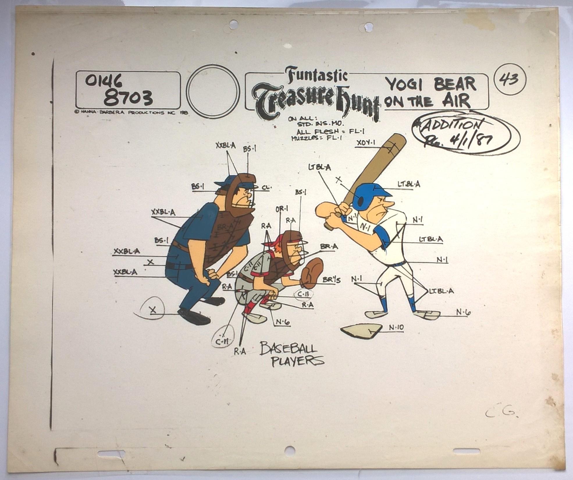 Folia animacyjna z bajki „MIŚ YOGI – Funtastic Treasure Hunt – YOGI BEAR ON THE AIR” - BASEBALL PLAYERS – Hanna-Barbera, 1987 r. (43)