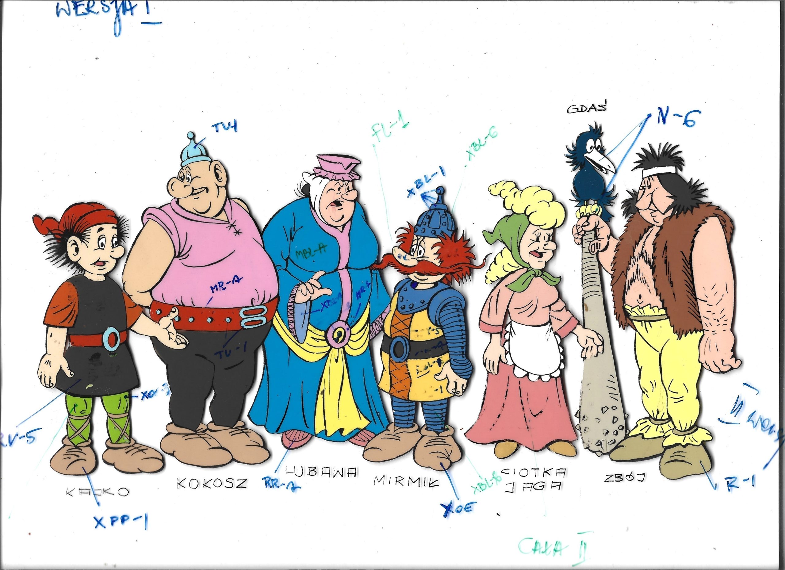 Oryginalny zestaw animacyjny z bajki „Kajko i Kokosz” – tło i folia