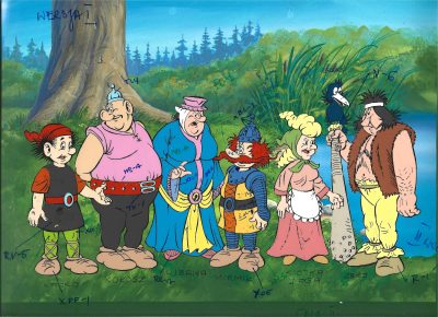 Oryginalny zestaw animacyjny z bajki „Kajko i Kokosz” – tło i folia