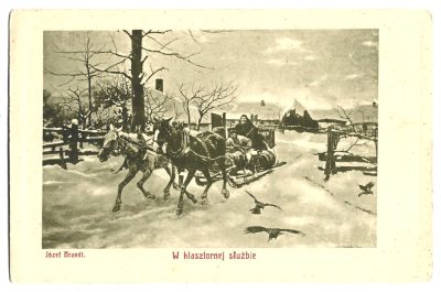 Pocztówka - Józef Brandt "W klasztornej służbie"