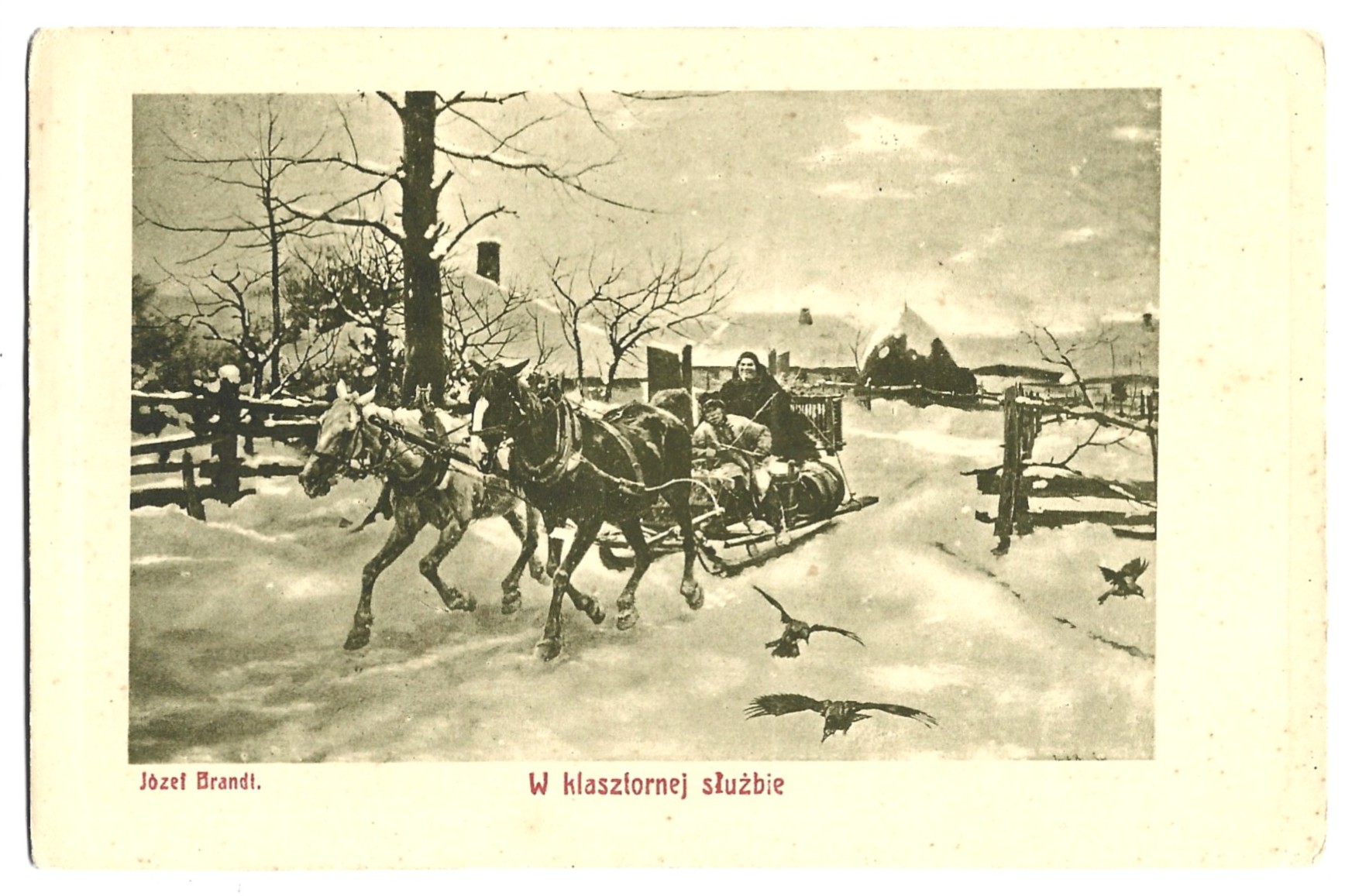 Pocztówka - Józef Brandt "W klasztornej służbie"