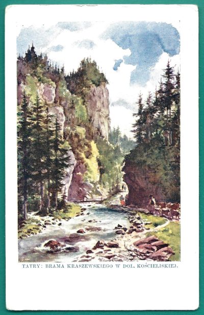 Pocztówka - Tatry: Brama Kraszewskiego w Dolinie Kościeliskiej
