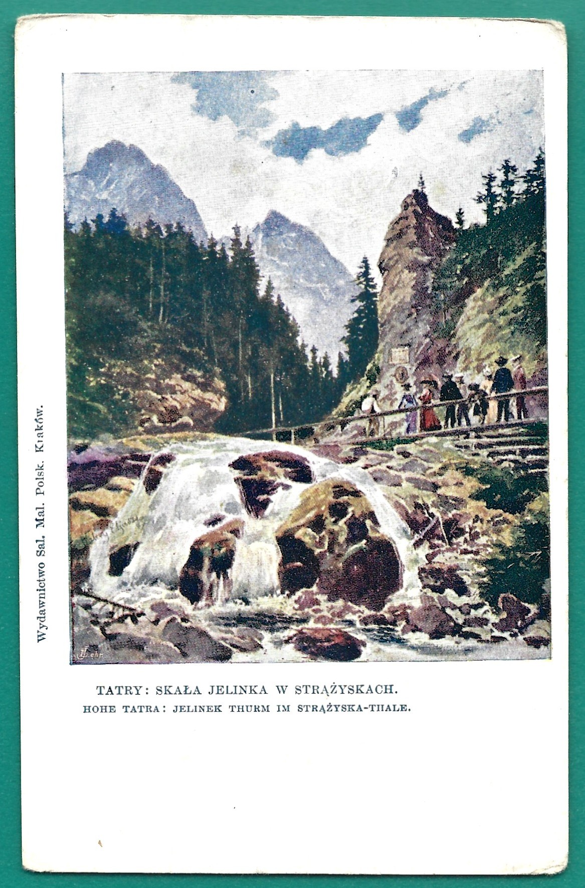 Pocztówka - Tatry: Skała Jelinka w Strążyskach