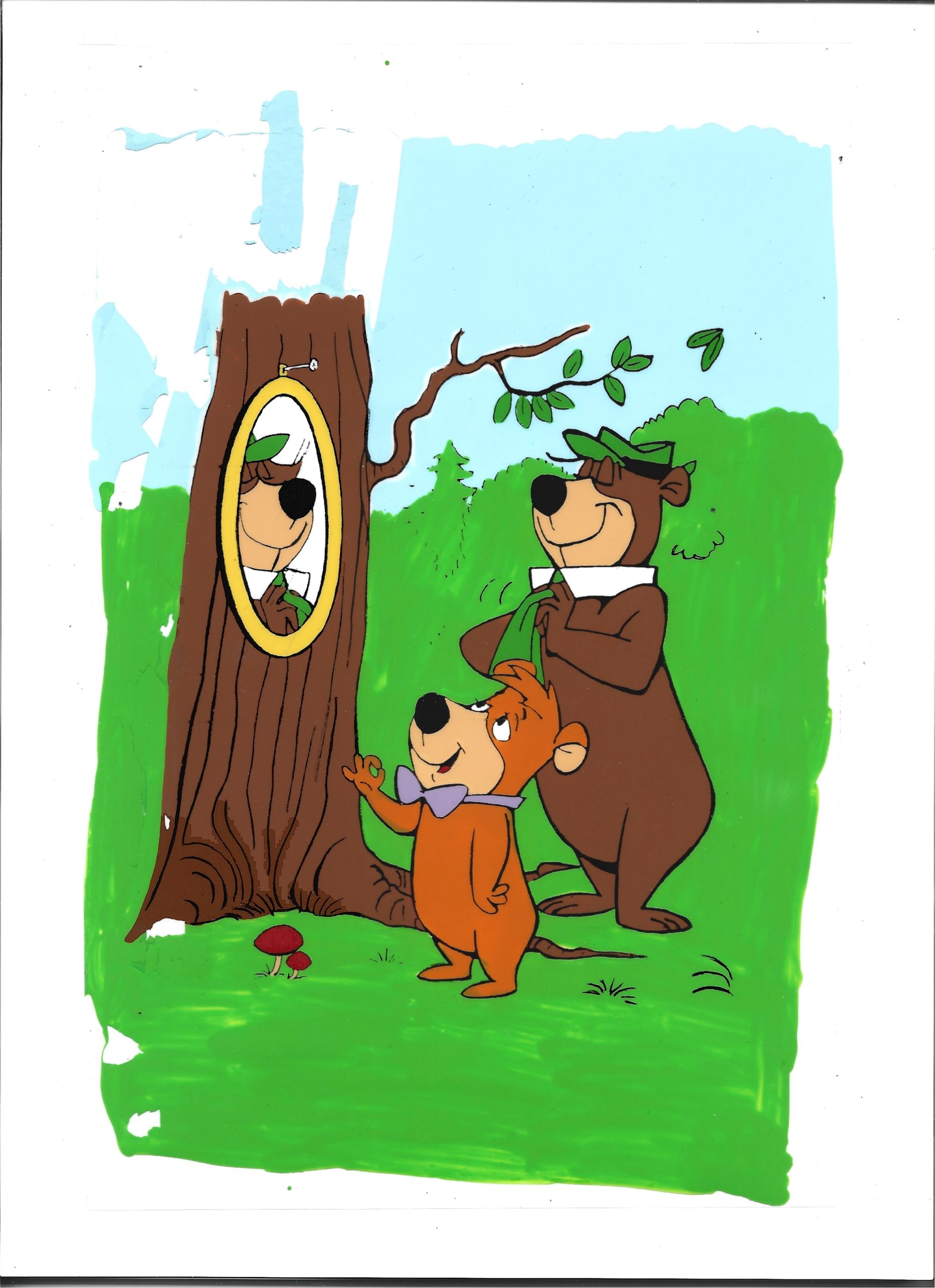 Folia animacyjna celuloidowa z postaciami z bajek Hanna-Barbera - MIŚ YOGI i BUBU