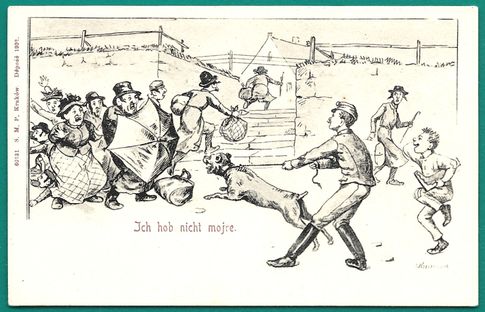 Pocztówka - Ich hob nicht mojre, 1902 r. - polscy Żydzi