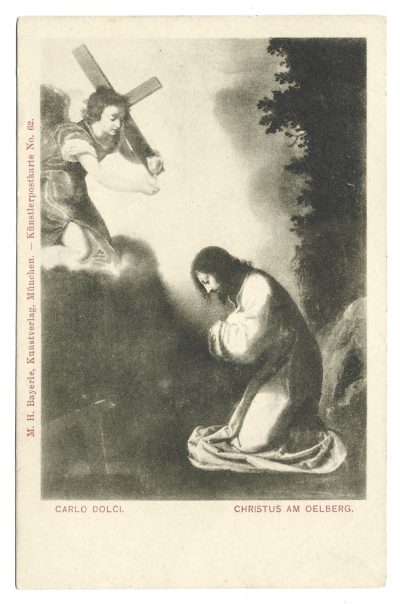 Pocztówka - reprodukcja obrazu - Carlo Dolci "Chrystus na Górze Oliwnej"