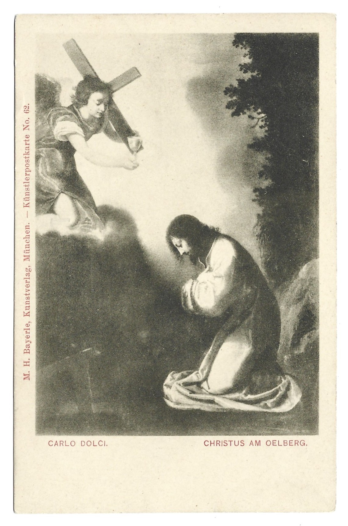 Pocztówka - reprodukcja obrazu - Carlo Dolci "Chrystus na Górze Oliwnej"