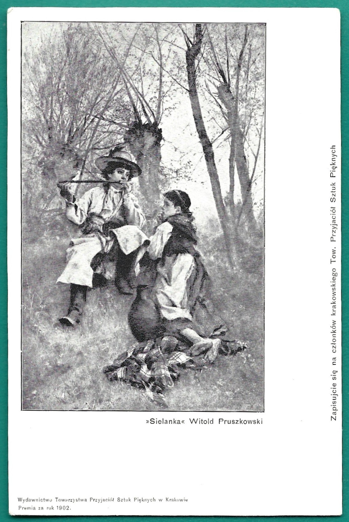 Pocztówka - "Sielanka" Witold Pruszkowski, 1902 r.