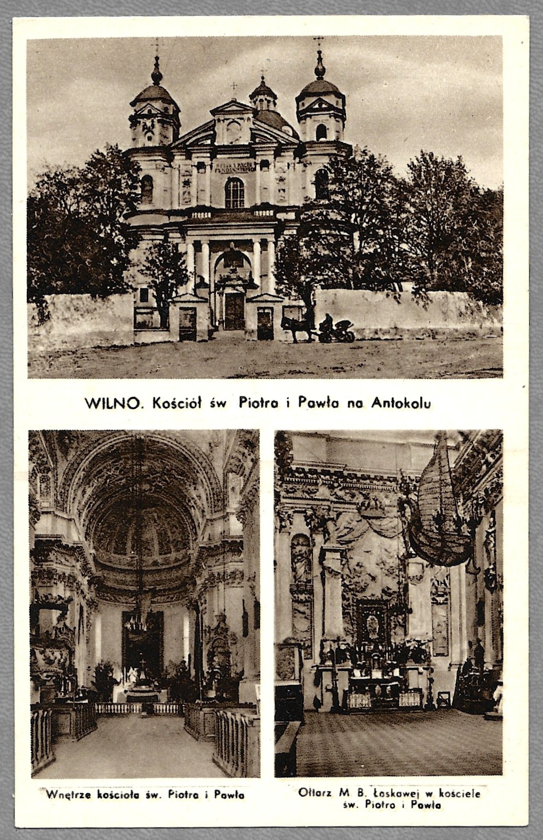 Pocztówka - WILNO. Kościół św. Piotra i Pawła na Antokolu