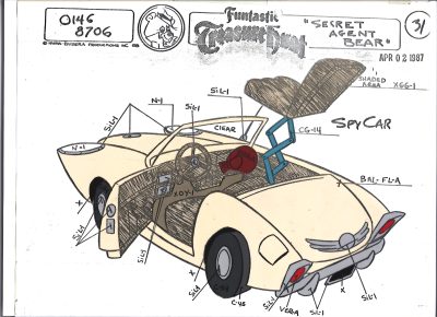 Folia animacyjna z kreskówki Hanna-Barbera – MIŚ YOGI – SPY CAR - samochód szpiegowski (31)
