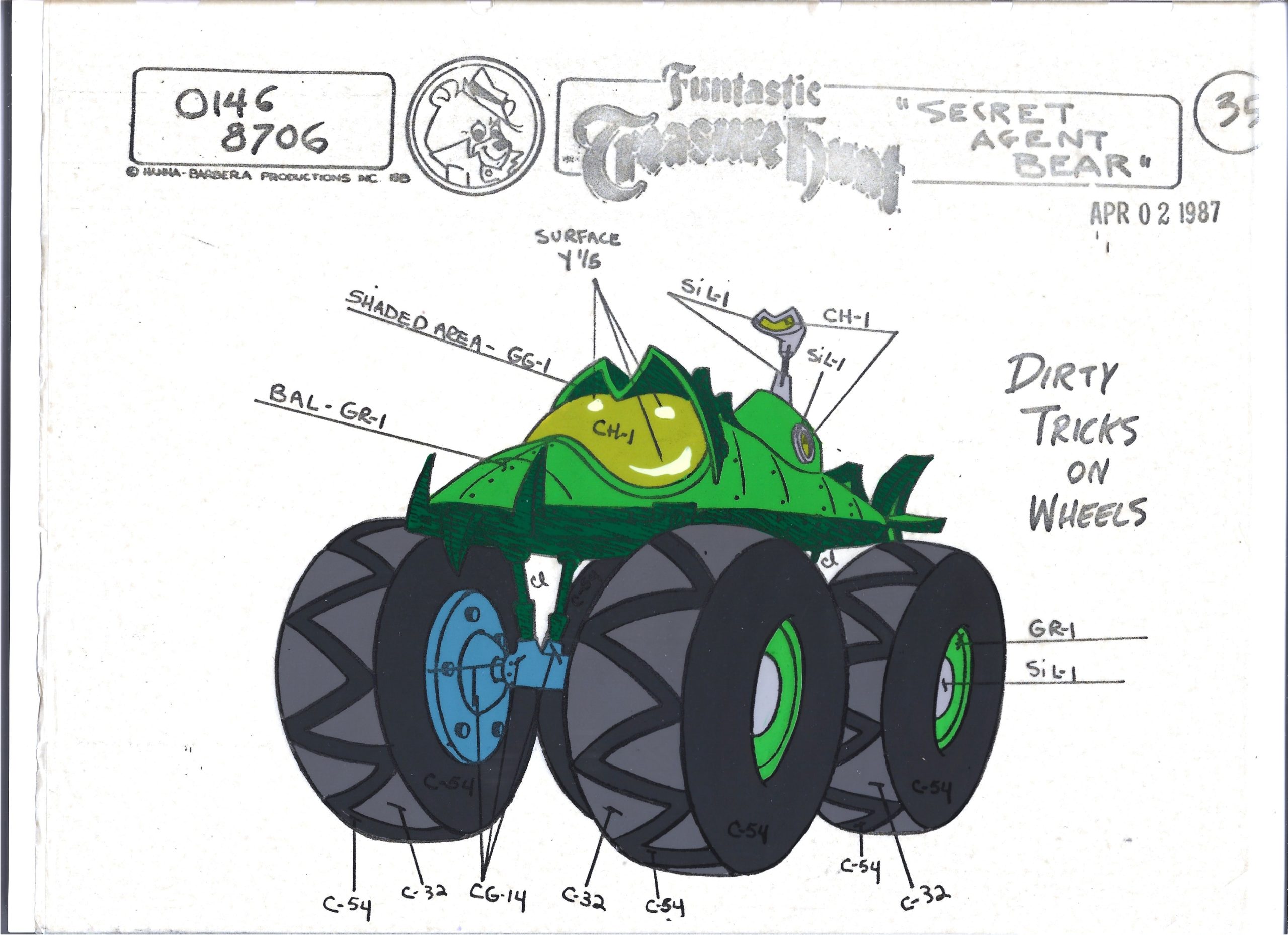 Folia animacyjna z kreskówki Hanna-Barbera – MIŚ YOGI – DIRTY TRICKS ON WHEELS - Brudne sztuki na kołach (35)