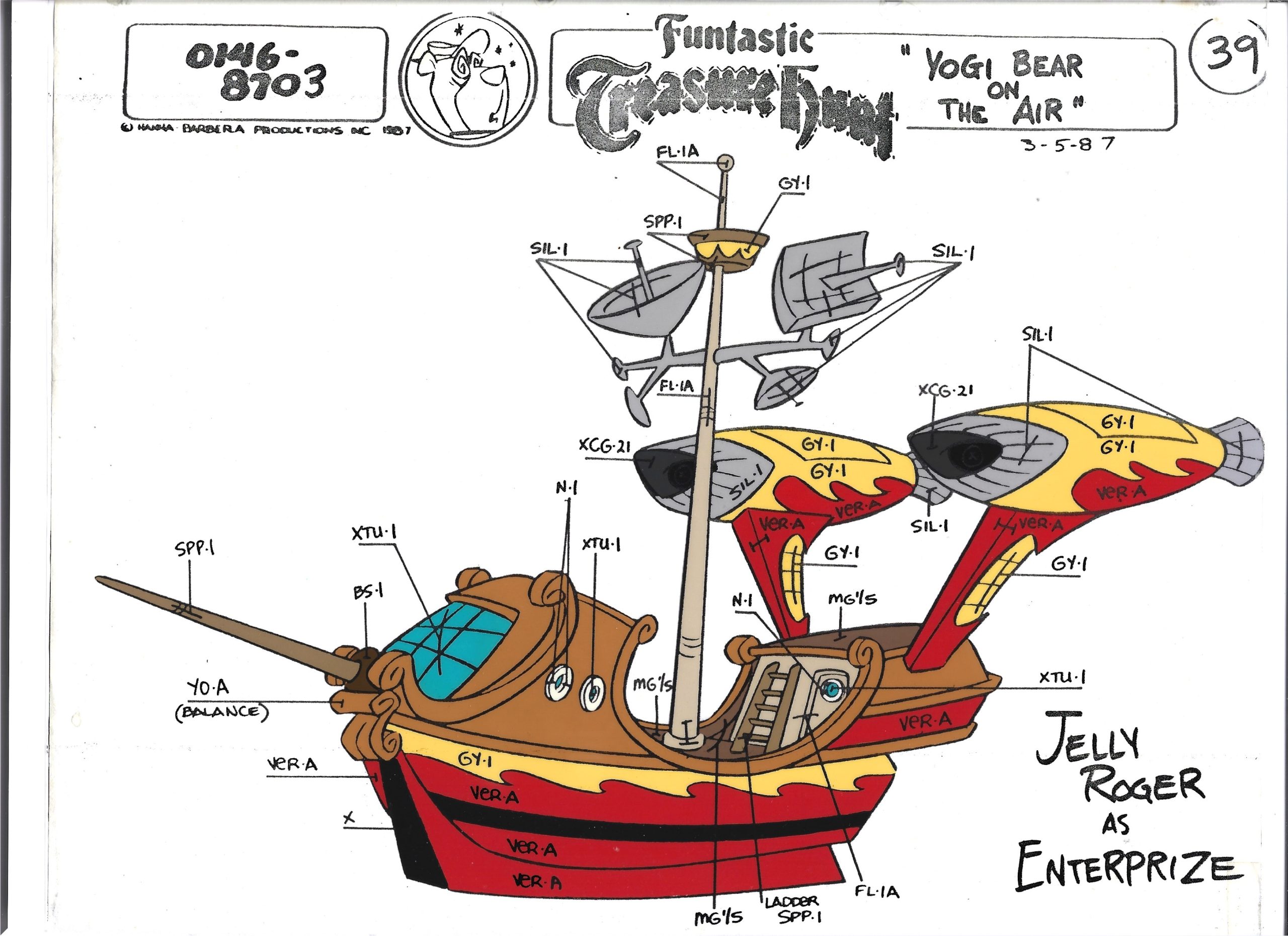 Folia animacyjna z kreskówki Hanna-Barbera – MIŚ YOGI - JELLY ROGER AS ENTERPRIZE (39)