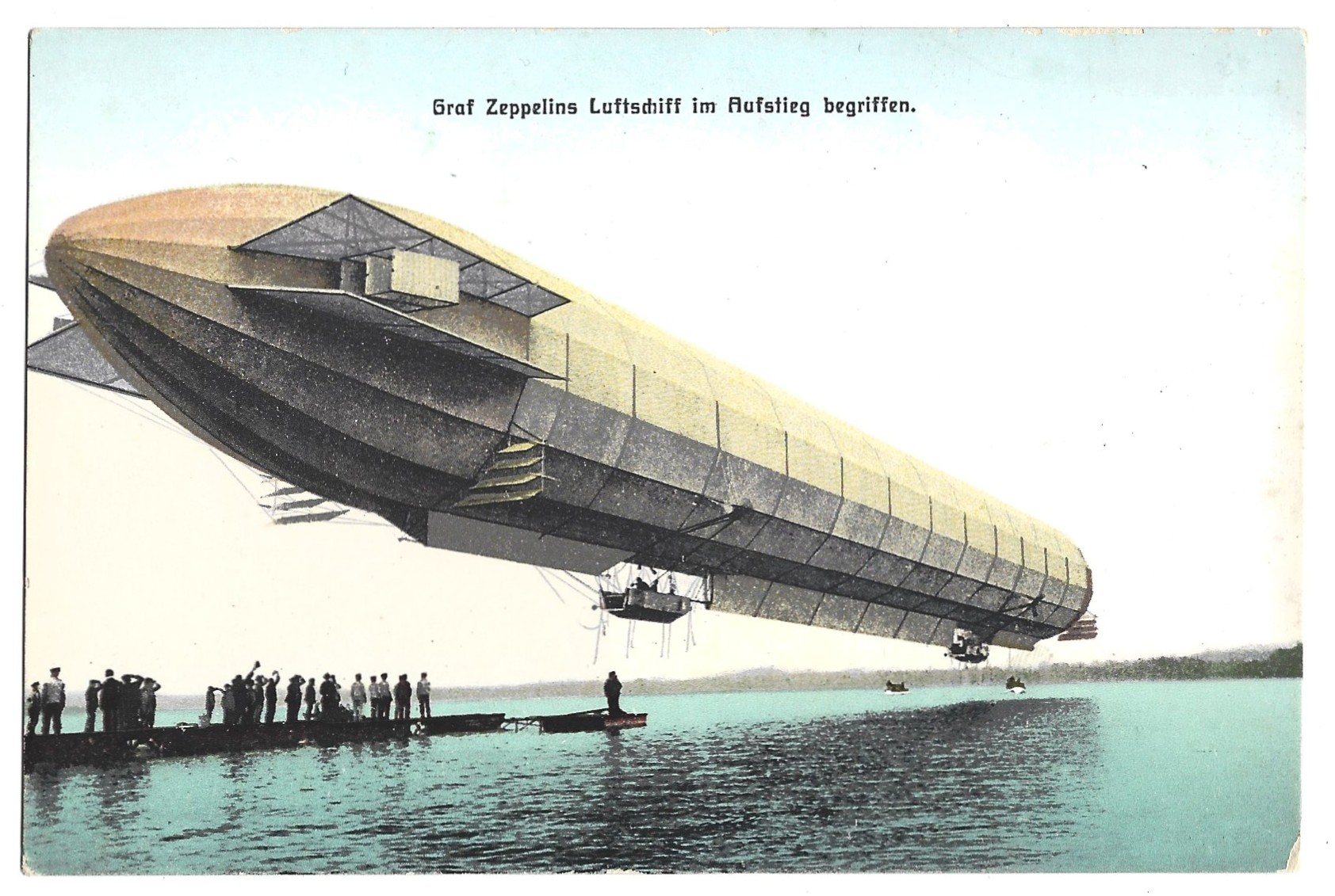 Pocztówka - Graf Zeppelins Luftschiff im Aufstieg begriffen - Sterowiec hrabiego Zeppelina startuje