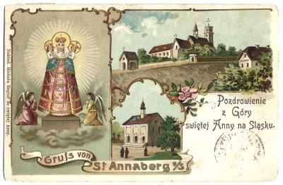 Pocztówka - Gruss von St. Annaberg o/S - Pozdrowienie z Góry Świętej Anny na Śląsku, 1904 r.
