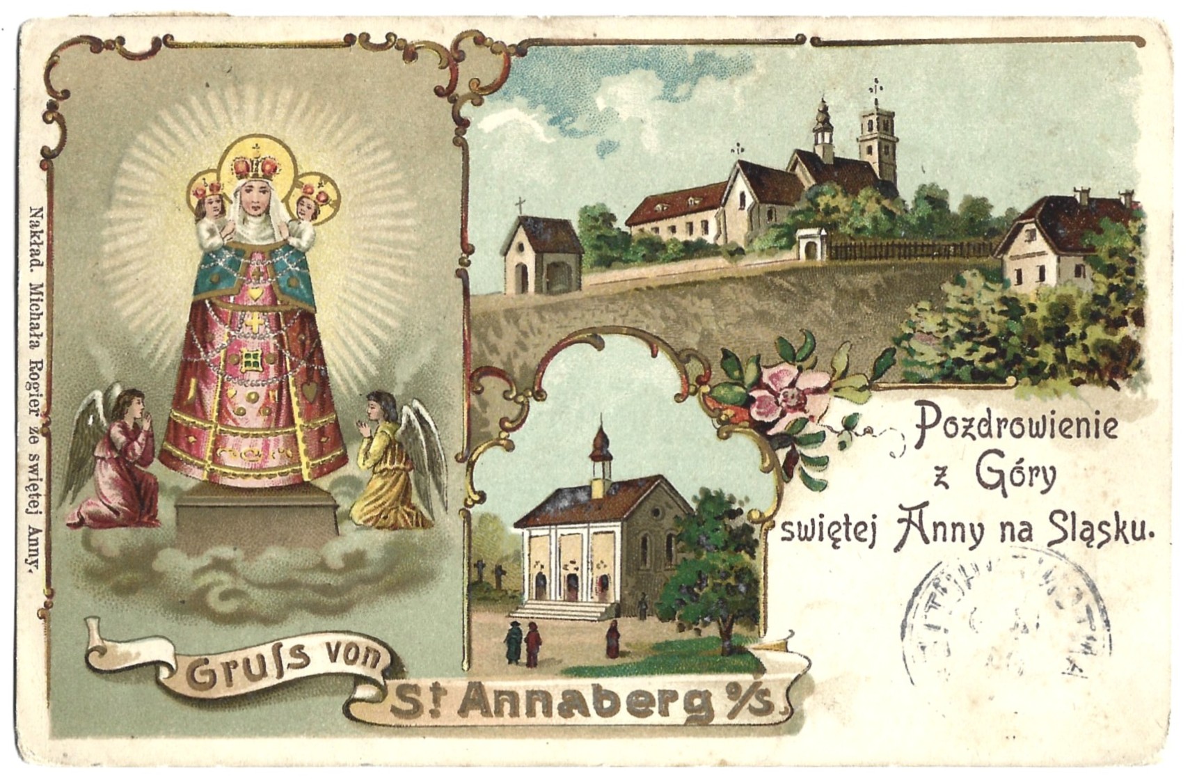 Pocztówka - Gruss von St. Annaberg o/S - Pozdrowienie z Góry Świętej Anny na Śląsku, 1904 r.