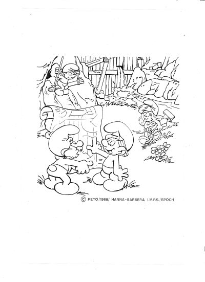 Folia animacyjna celuloidowa z kreskówki SMERFY - HANNA-BARBERA, 1988 r.