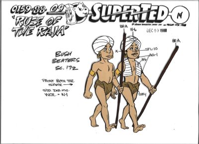 Folia animacyjna celuloidowa z bajki „SuperTed” – BUSH BEATERS - Łowcy w buszu – Hanna-Barbera POLAND, 1988 r. (14)