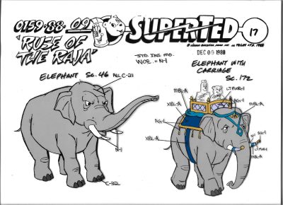 Folia animacyjna celuloidowa z bajki „SuperTed” – ELEPHANT – Słoń – Hanna-Barbera POLAND, 1988 r. (17)