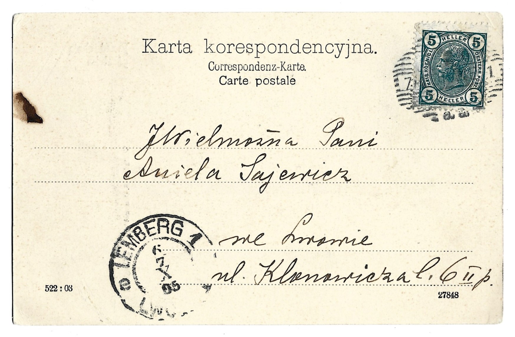 Pocztówka - Przed chatą góralską, 1905 r.