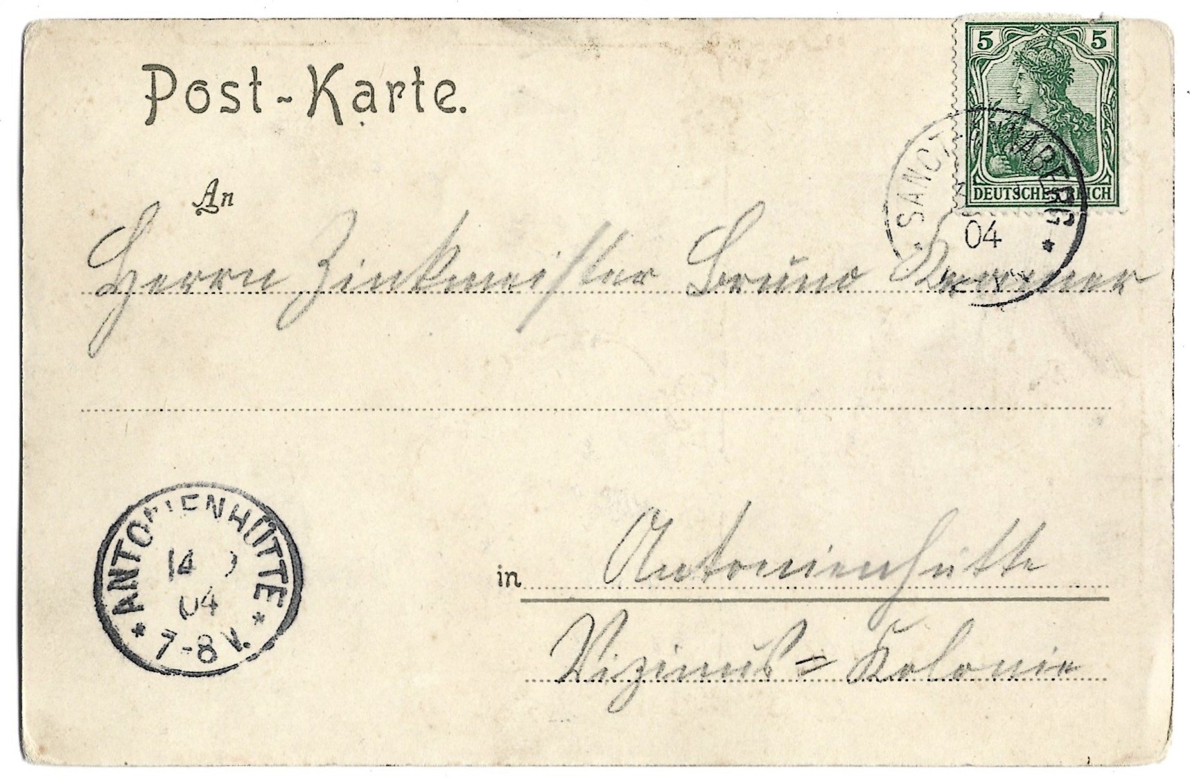 Pocztówka - Gruss von St. Annaberg o/S - Pozdrowienie z Góry Świętej Anny na Śląsku, 1904 r.