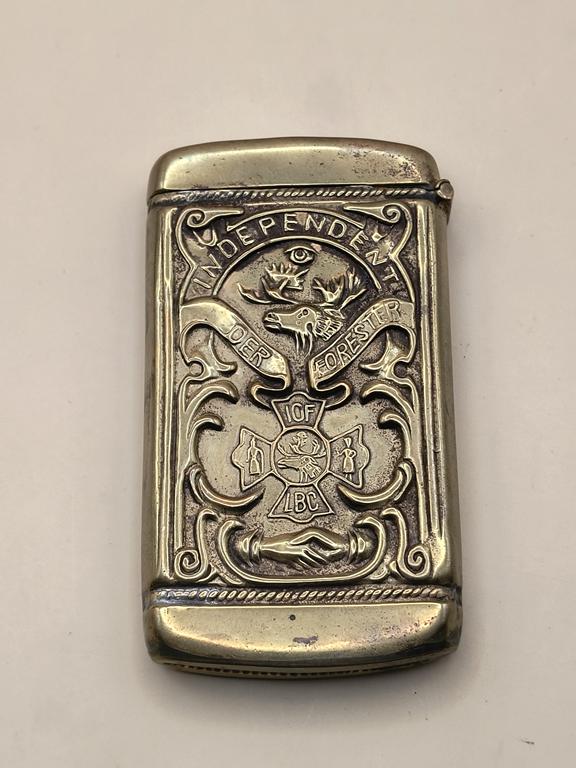 Pojemnik, etui na zapałki - z motywem myśliwskim - USA