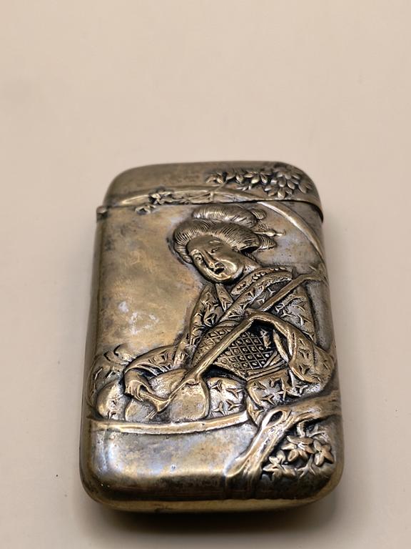 Pojemnik, etui na zapałki - z motywem japońskim - lata 20-te