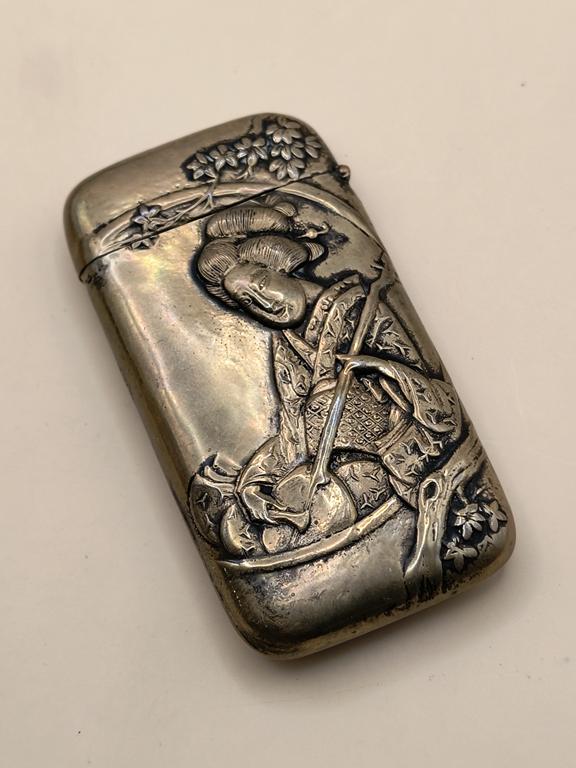 Pojemnik, etui na zapałki - z motywem japońskim - lata 20-te