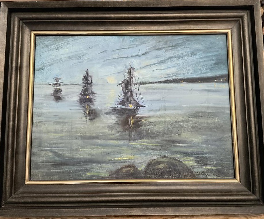 Obraz - pejzaż morski, żaglówki - J. Czyż 99