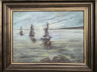 Obraz - pejzaż morski, żaglówki - J. Czyż 99