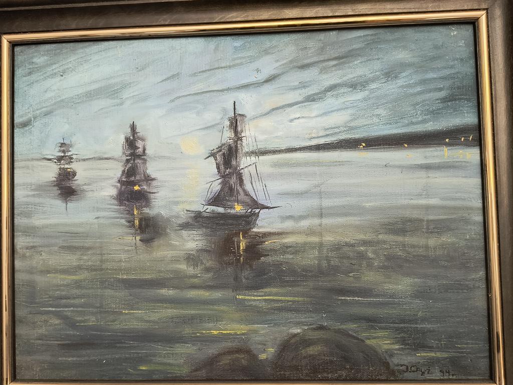 Obraz - pejzaż morski, żaglówki - J. Czyż 99