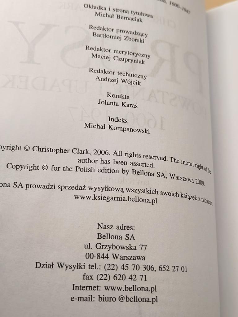 Książka "PRUSY. Powstanie i upadek 1600-1947" Christopher Clark, 2009 r.