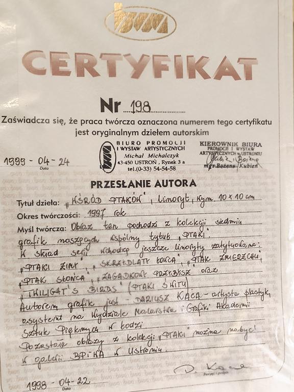 Obraz "Wśród ptaków" Dariusz Kaca, 1997 r.