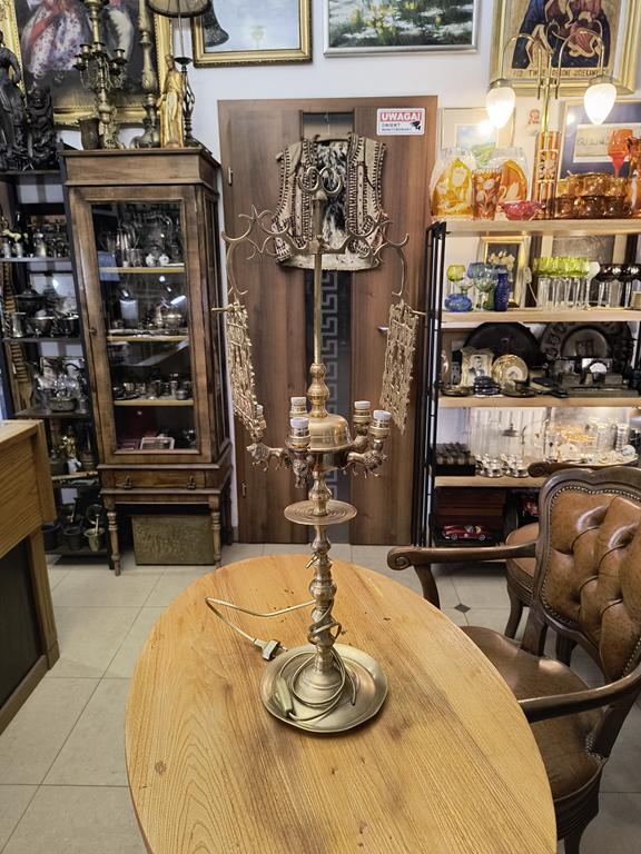 Żydowska lampa oliwna, tzw. florencka - wtórnie zelektryfikowana, XIX w.