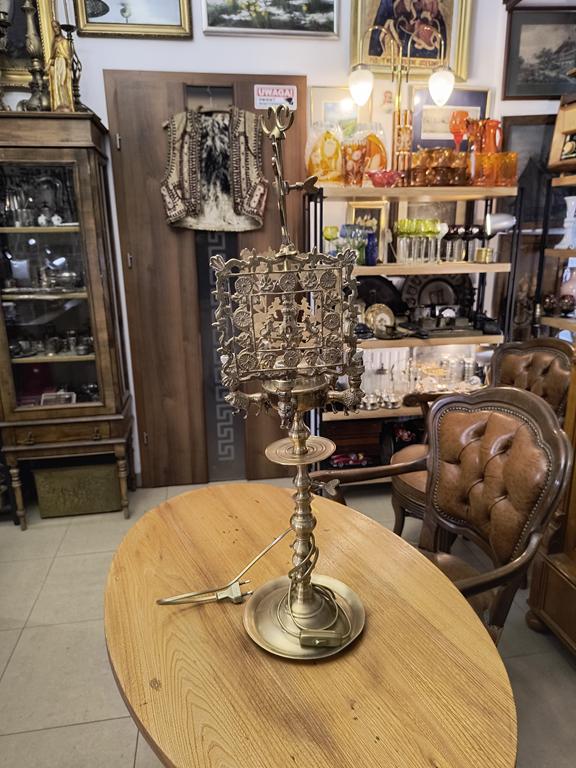 Żydowska lampa oliwna, tzw. florencka - wtórnie zelektryfikowana, XIX w.