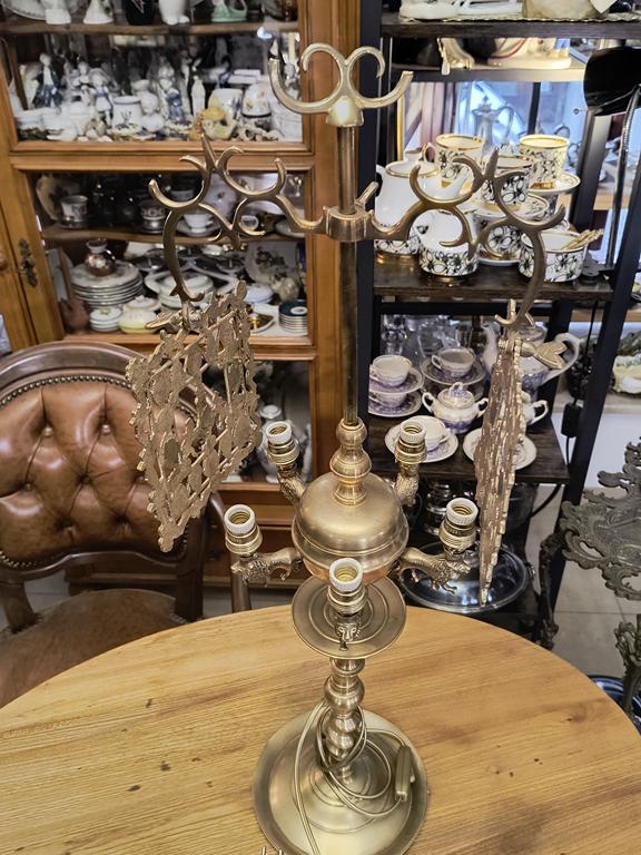 Żydowska lampa oliwna, tzw. florencka - wtórnie zelektryfikowana, XIX w.