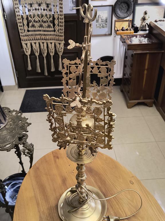 Żydowska lampa oliwna, tzw. florencka - wtórnie zelektryfikowana, XIX w.