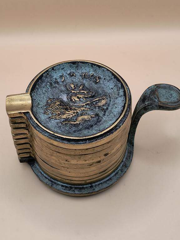 Zestaw popielniczek z mosiądzu, 10 sztuk