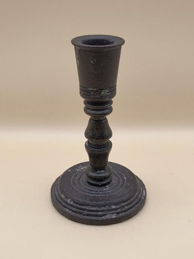 Świecznik z brązu - toczony - XIX w.