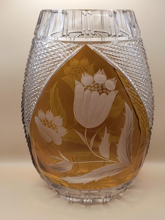 Duży wazon kryształowy – Huta Hortensja