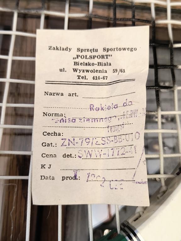 Rakiety do tenisa POLSPORT Bielsko-Biała, 1962 r.