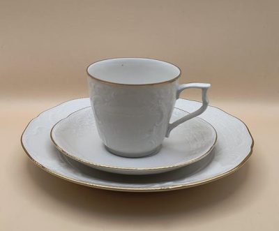 Zestaw śniadaniowy porcelanowy ROSENTHAL - talerzyk i filiżanka ze spodkiem