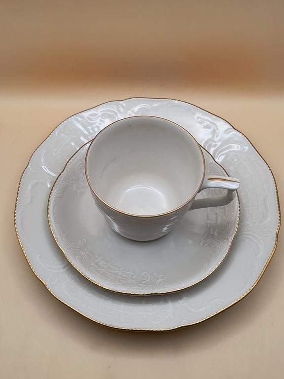 Zestaw śniadaniowy porcelanowy ROSENTHAL - talerzyk i filiżanka ze spodkiem