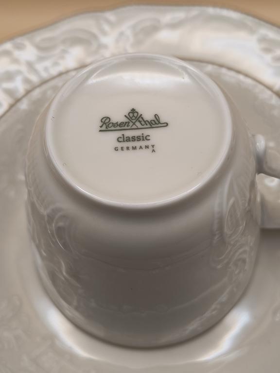 Zestaw śniadaniowy porcelanowy ROSENTHAL - talerzyk i filiżanka ze spodkiem
