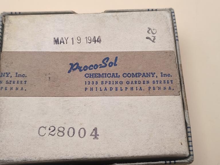 Opakowanie po środkach znieczulających - USA, 1944 r.