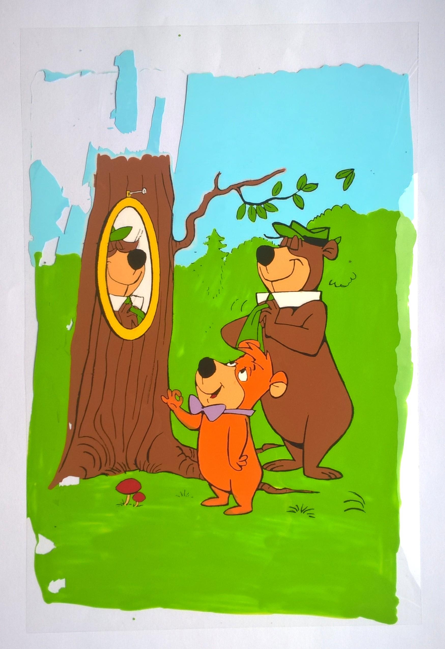 Folia animacyjna celuloidowa z postaciami z bajek Hanna-Barbera - MIŚ YOGI i BUBU