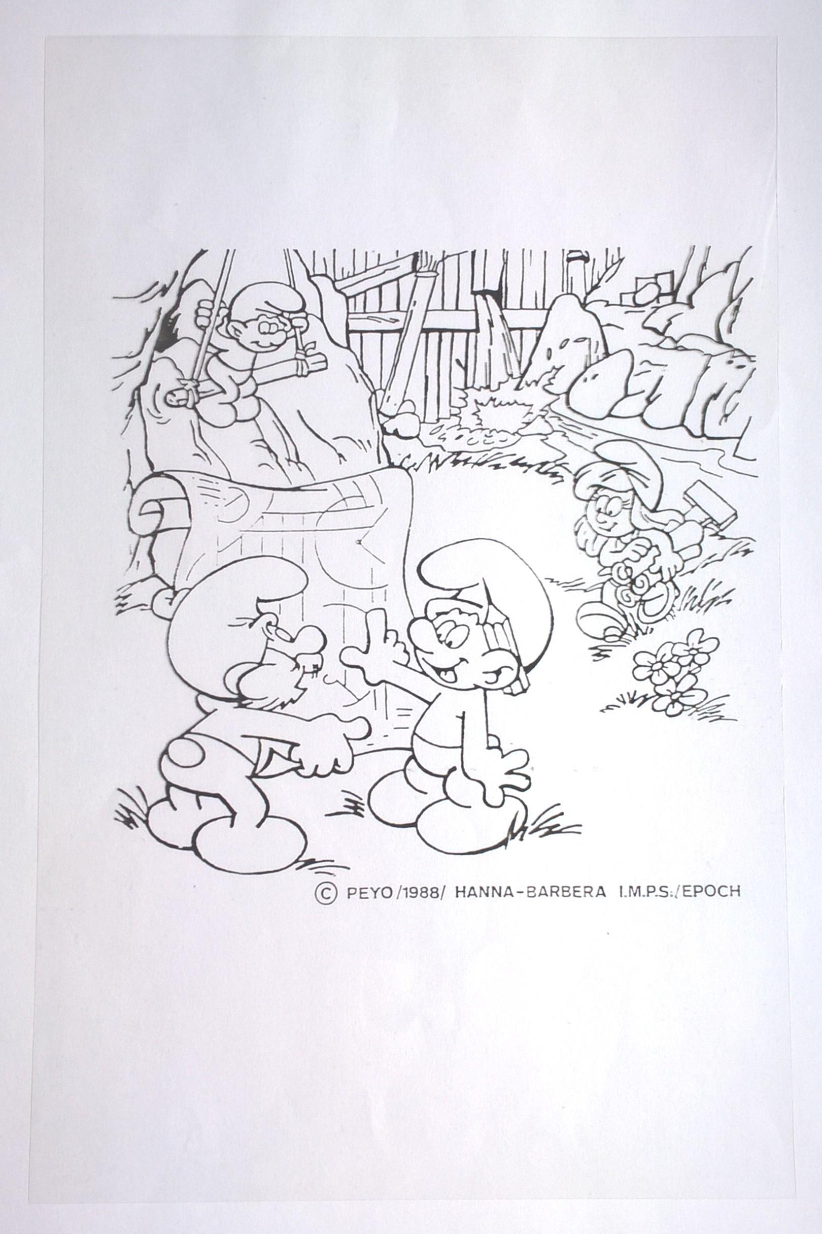 Folia animacyjna celuloidowa z kreskówki SMERFY - HANNA-BARBERA, 1988 r.