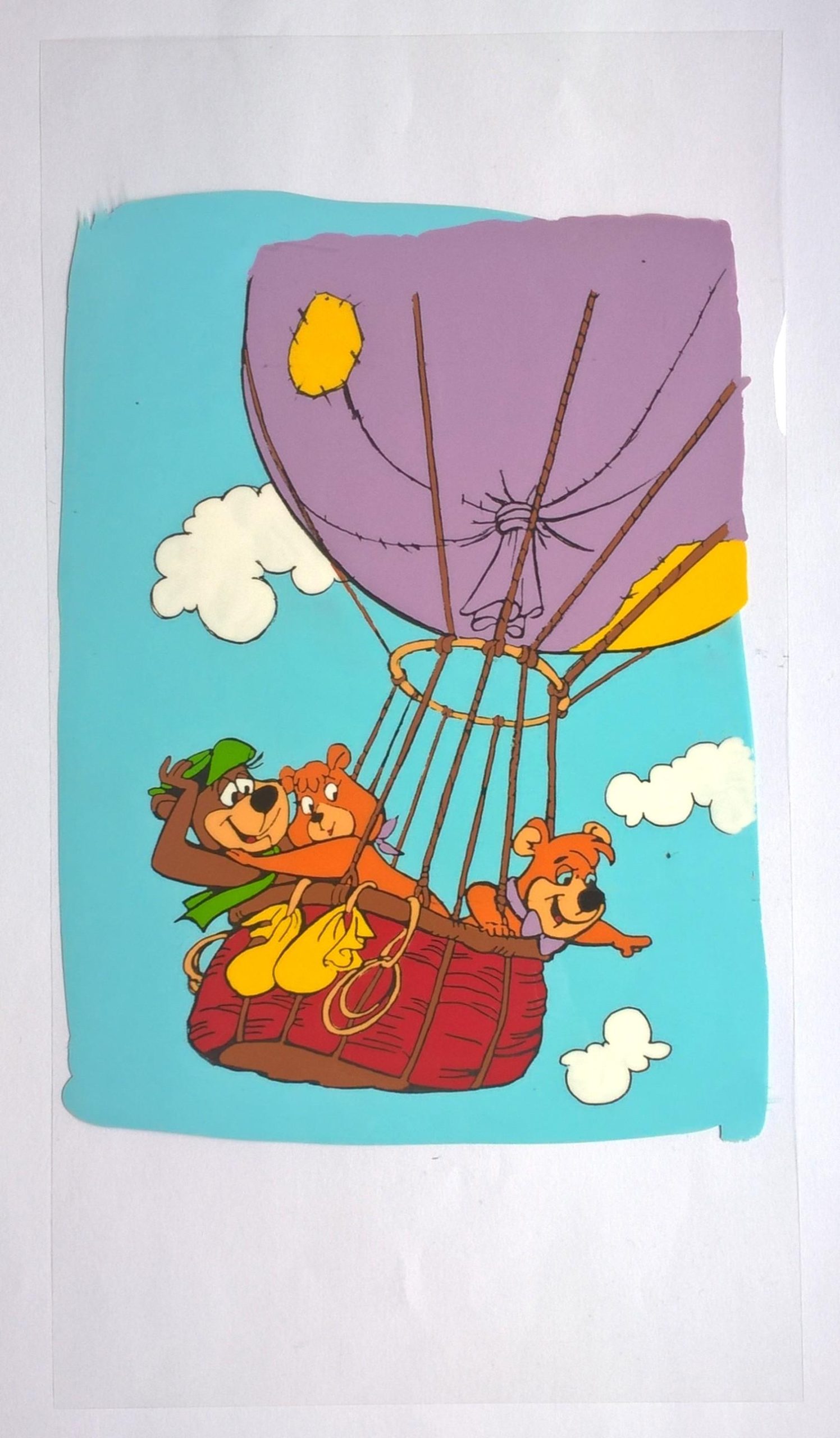 Folia animacyjna z postaciami z kreskówek Hanna-Barbera - MIŚ YOGI, CINDY BEAR i BUBU w balonie