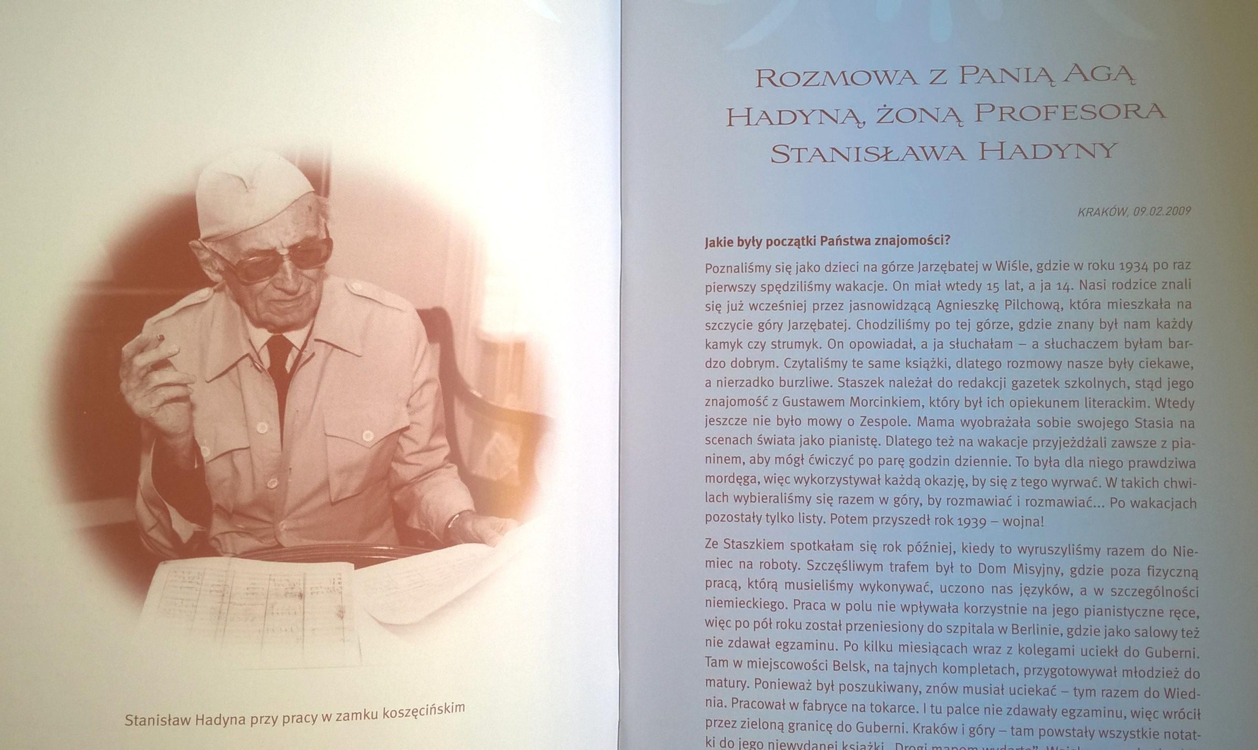 Książka "Stanisław Hadyna we wspomnieniach", 2009 r.