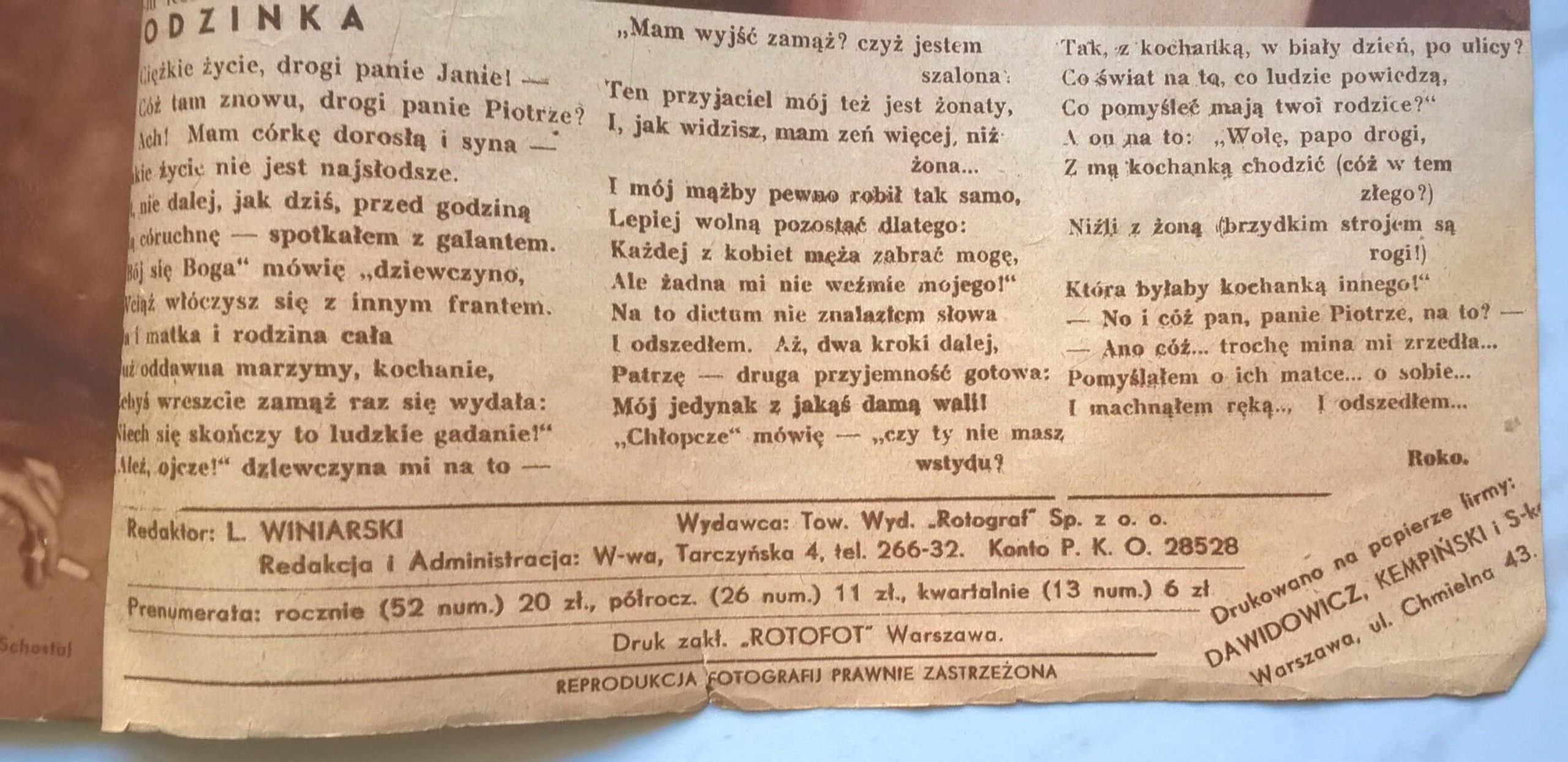 Czasopismo "Za parawanem", 1934 r.